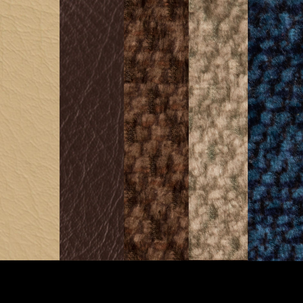 Close-Up of Five Fabric Swatches for the Pride Mobility Essential LC-250 Power Lift Chair