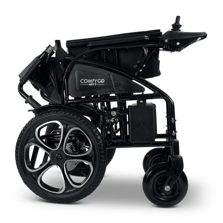 Black ComfyGO 6011 Folding Electric Wheelchair Folded