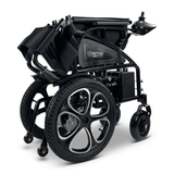Black ComfyGO 6011 Folding Electric Wheelchair Folded - Left Angled View