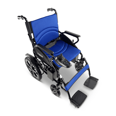 Blue ComfyGO 6011 Folding Electric Wheelchair - Top View