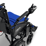 Blue ComfyGO 6011 Folding Electric Wheelchair - Rear Side View