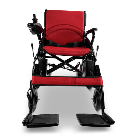Red ComfyGO 6011 Folding Electric Wheelchair - Front View