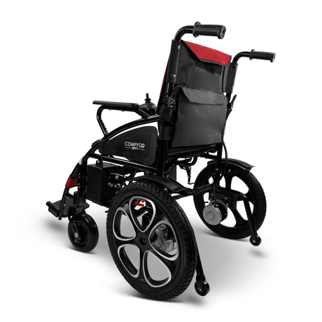 Red ComfyGO 6011 Folding Electric Wheelchair - Rear View
