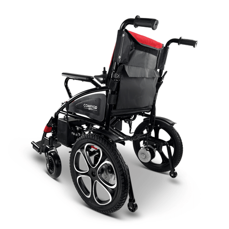 Red ComfyGO 6011 Folding Electric Wheelchair - Rear View