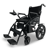 Black ComfyGO 6011 Folding Electric Wheelchair - Angled View