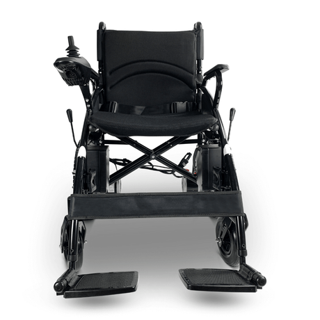 Black ComfyGO 6011 Folding Electric Wheelchair - Front View