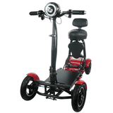 Standard Seat Red ComfyGO MS 3000 Foldable Mobility Scooter - Angled View
