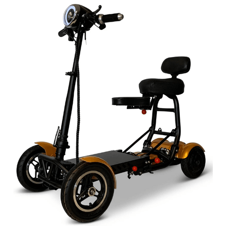 Standard Seat Gold ComfyGO MS 3000 Foldable Mobility Scooter - Angled View