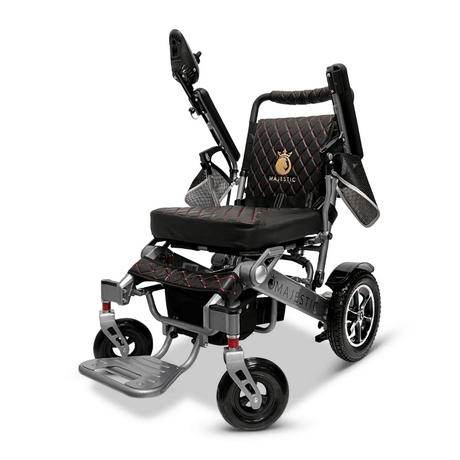 Gray Color Silver Frame ComfyGO Majestic IQ-7000 Remote Controlled Electric Wheelchair - Angled View - Auto Folding