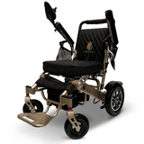 Black Color Bronze Frame ComfyGO Majestic IQ-7000 Remote Controlled Electric Wheelchair - Angled View - Auto Folding