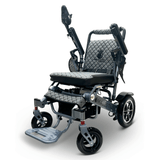 Coffee Color Silver Frame ComfyGO Majestic IQ-7000 Remote Controlled Electric Wheelchair - Angled View - Auto Folding 