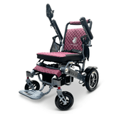 Purple Color Silver Frame ComfyGO Majestic IQ-7000 Remote Controlled Electric Wheelchair - Angled View - Auto Folding