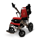 Red Color Bronze Frame ComfyGO Majestic IQ-8000 Remote Controlled Foldable Electric Wheelchair - Angled View