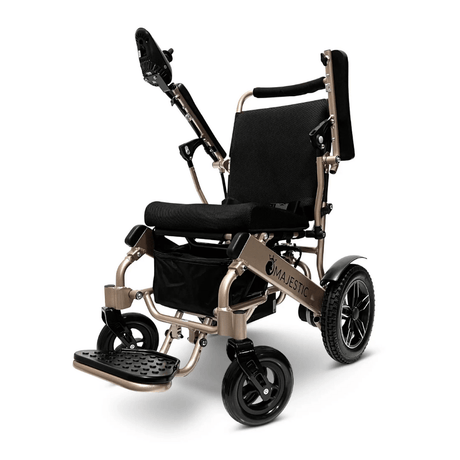 Standard Color Bronze Frame ComfyGO Majestic IQ-8000 Remote Controlled Foldable Electric Wheelchair - Angled View