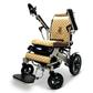 Coffee Color Silver Frame ComfyGO Majestic IQ-8000 Remote Controlled Foldable Electric Wheelchair - Angled View