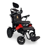 Black Color Black/Red Frame ComfyGO Majestic IQ-9000 Remote Controlled Foldable Electric Wheelchair - Angled View