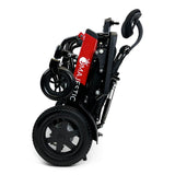 Black Color Black/Red Frame ComfyGO Majestic IQ-9000 Remote Controlled Foldable Electric Wheelchair Folded