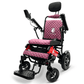 Purple Color Black & Red Frame ComfyGO Majestic IQ-9000 Remote Controlled Foldable Electric Wheelchair - Angle View