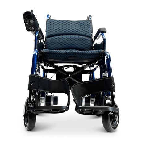 Blue ComfyGO X-6 Lightweight Electric Wheelchair - Front View