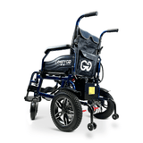Blue ComfyGO X-6 Lightweight Electric Wheelchair - Angled View
