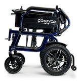 Blue ComfyGO X-6 Lightweight Electric Wheelchair Folded