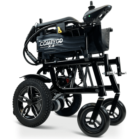 Black ComfyGO X-6 Lightweight Electric Wheelchair Folded 