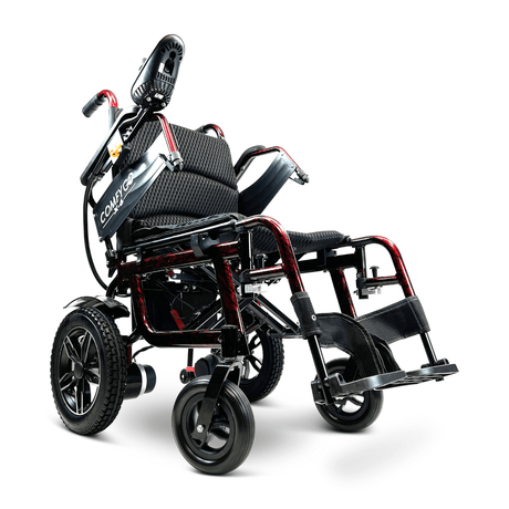 Red ComfyGO X-6 Lightweight Electric Wheelchair Lifted Armrests