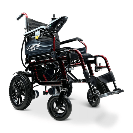Red ComfyGO X-6 Lightweight Electric Wheelchair Lifted Armrests