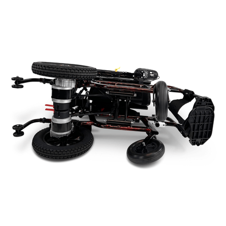 Red ComfyGO X-6 Lightweight Electric Wheelchair Folded