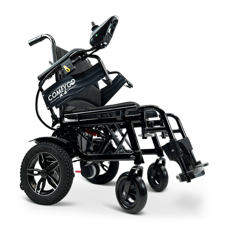 Black ComfyGO X-6 Lightweight Electric Wheelchair Lifted Armrests