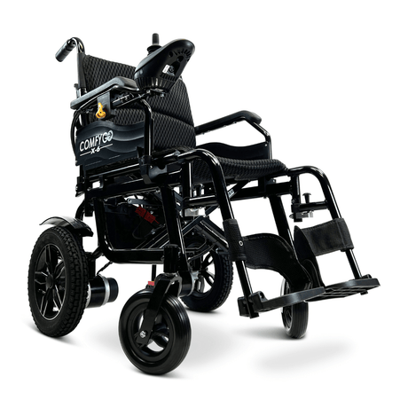 Black ComfyGO X-6 Lightweight Electric Wheelchair Lifted Armrests