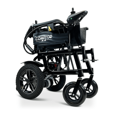 Black ComfyGO X-6 Lightweight Electric Wheelchair Folded