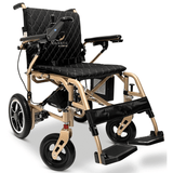 Black Color Bronze Frame ComfyGO X-7 Lightweight Foldable Travel Electric Wheelchair - Angled View