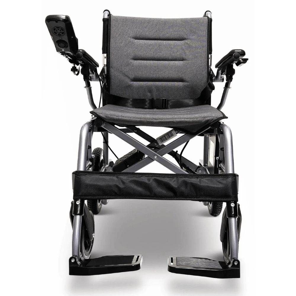 Standard Color ComfyGO X-7 Lightweight Foldable Travel Electric Wheelchair - Front View