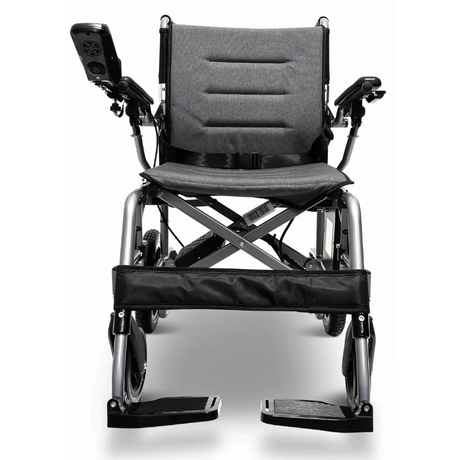 Standard Color ComfyGO X-7 Lightweight Foldable Travel Electric Wheelchair - Front View
