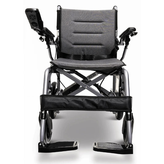 Standard Color ComfyGO X-7 Lightweight Foldable Travel Electric Wheelchair - Front View