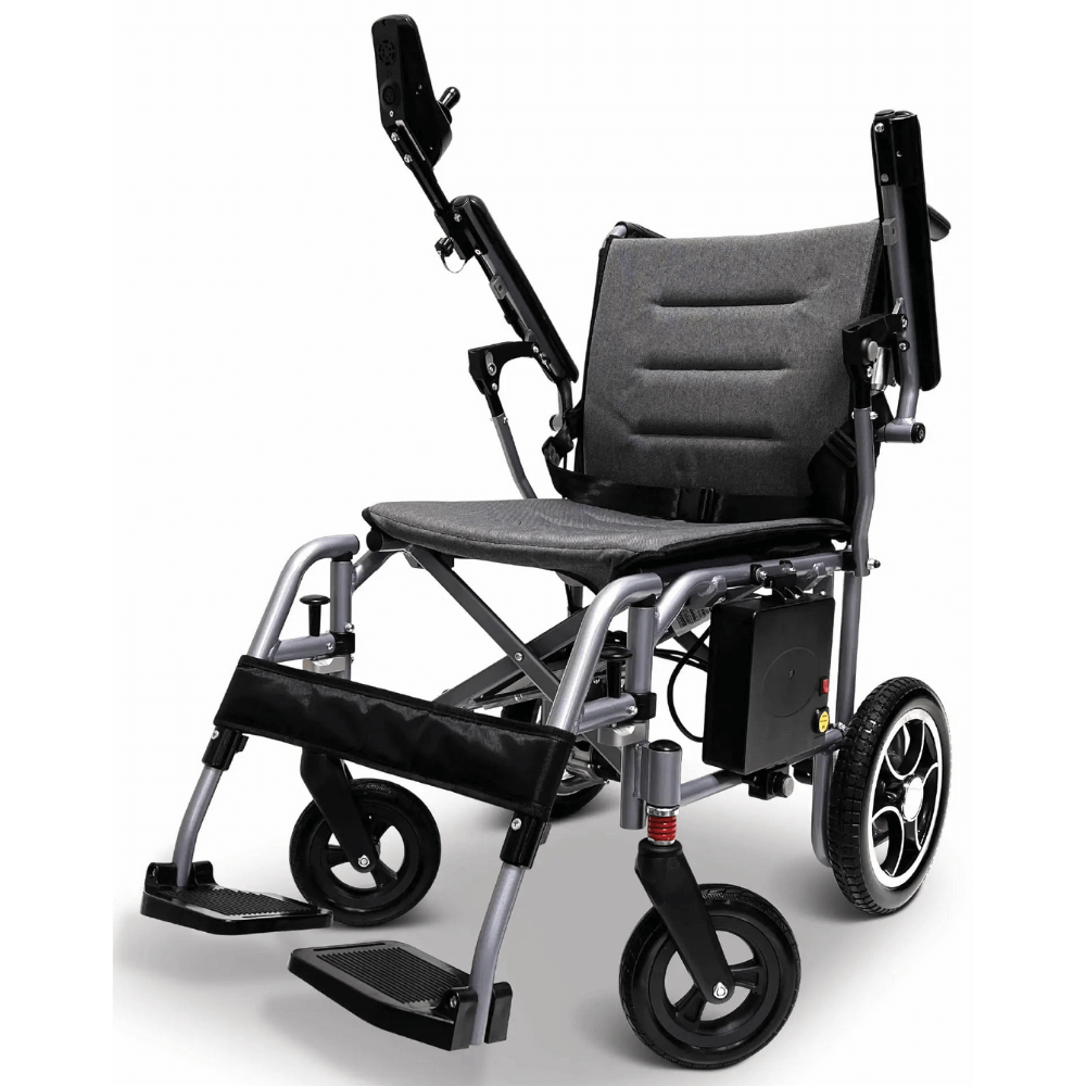 Standard Color ComfyGO X-7 Lightweight Foldable Travel Electric Wheelchair - Adjusted Armrest 