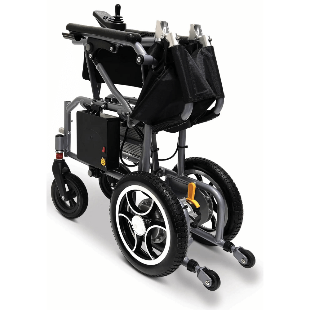 Standard Color ComfyGO X-7 Lightweight Foldable Travel Electric Wheelchair Folded