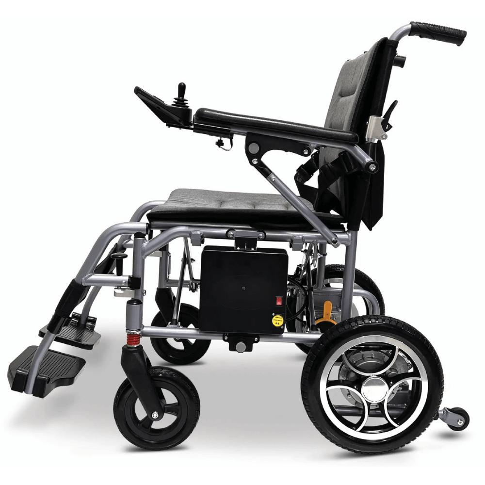 Standard Color ComfyGO X-7 Lightweight Foldable Travel Electric Wheelchair - Side View