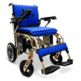 Blue Bronze Frame ComfyGO X-7 Lightweight Foldable Travel Electric Wheelchair - Angled View