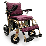 Purple Bronze Frame ComfyGO X-7 Lightweight Foldable Travel Electric Wheelchair - Angled View