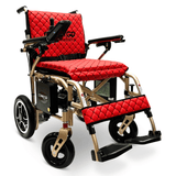 Red Bronze Frame ComfyGO X-7 Lightweight Foldable Travel Electric Wheelchair - Angled View