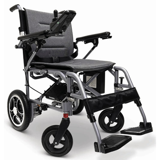 Standard Color ComfyGO X-7 Lightweight Foldable Travel Electric Wheelchair - Angled View