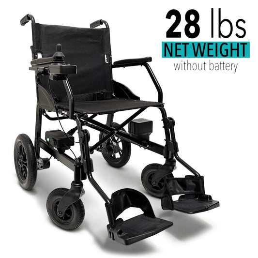 ComfyGO X-Lite Lightweight Foldable Travel Electric Wheelchair - Weight Display without Battery