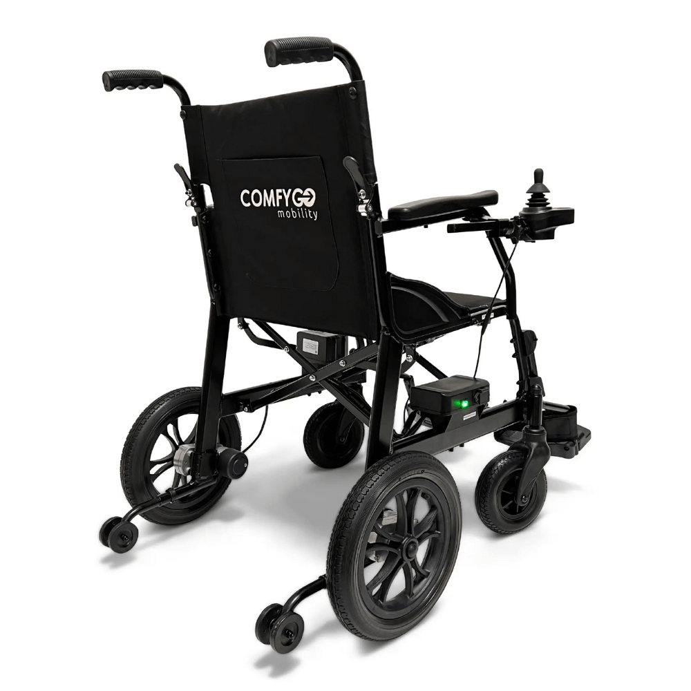ComfyGO X-Lite Lightweight Foldable Travel Electric Wheelchair - Rear Side View