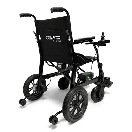 ComfyGO X-Lite Lightweight Foldable Travel Electric Wheelchair - Rear Side View
