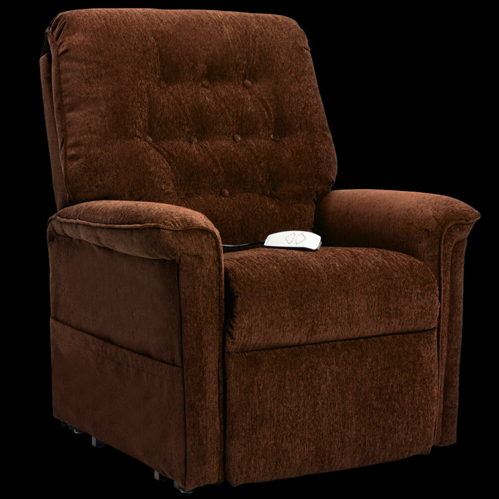 Crypton Aria Espresso Pride Mobility Heritage LC-358 Lift Chair Angled Front View