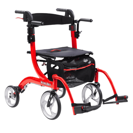 Drive Medical Nitro Duet Rollator and Transport Chair with Comfortable Seat