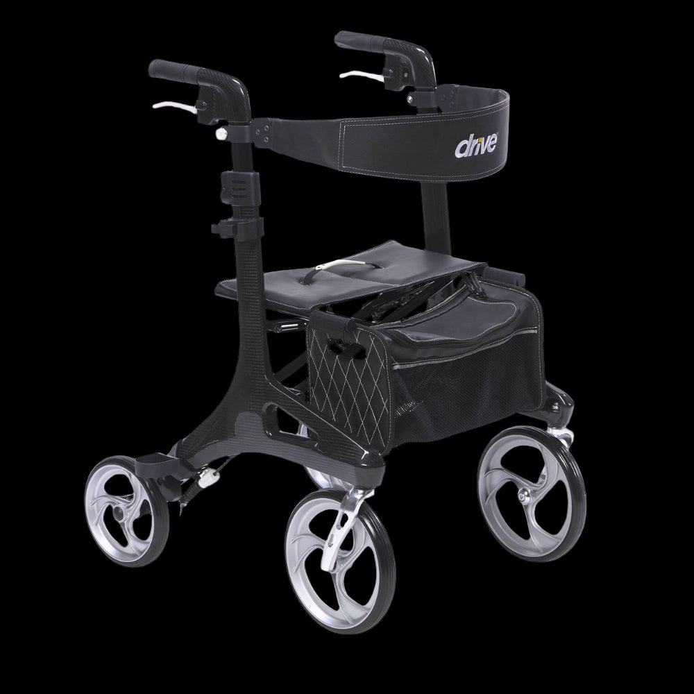 Drive Medical Nitro Elite Carbon Fiber Rollator Angled View