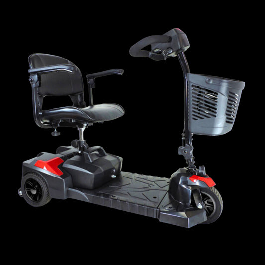 Drive Medical Scout 3-Wheel Compact Travel Power Scooter Angled View
